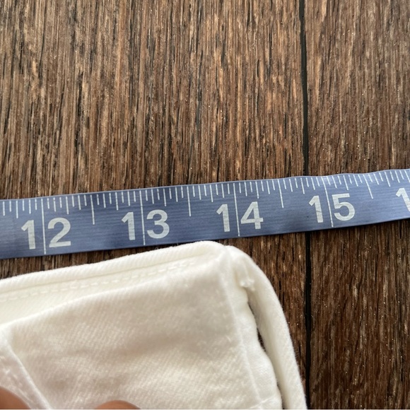 Mother denim patch pocket private ankle fray cutoff raw hem white wide jeans 26 - Picture 8 of 11